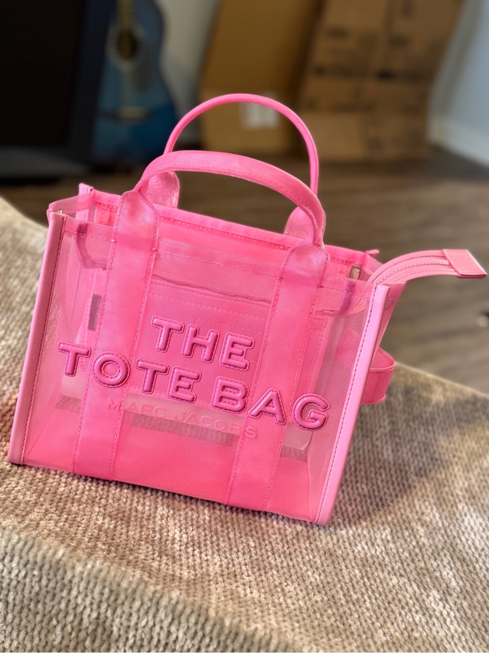 Marc Jacobs Pink Transparent 'The Tote Bag' Mini Tote - Picture 2 of 5
